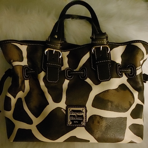 Dooney & Burke Leather Giraffe Satchel Bag - Picture 9 of 9